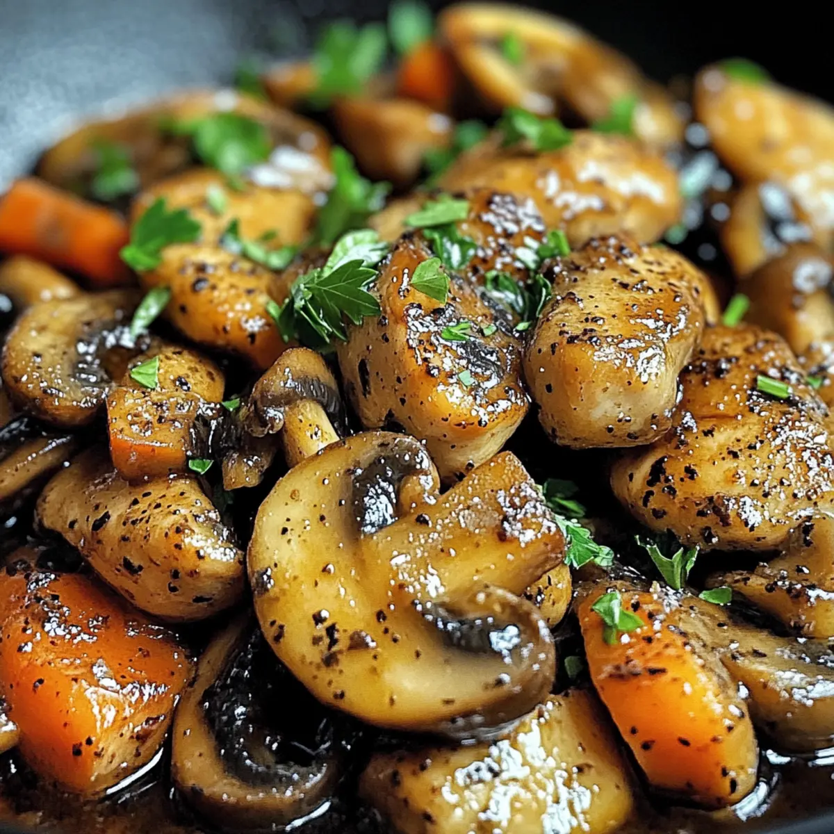 Black Pepper Chicken with Mushrooms
