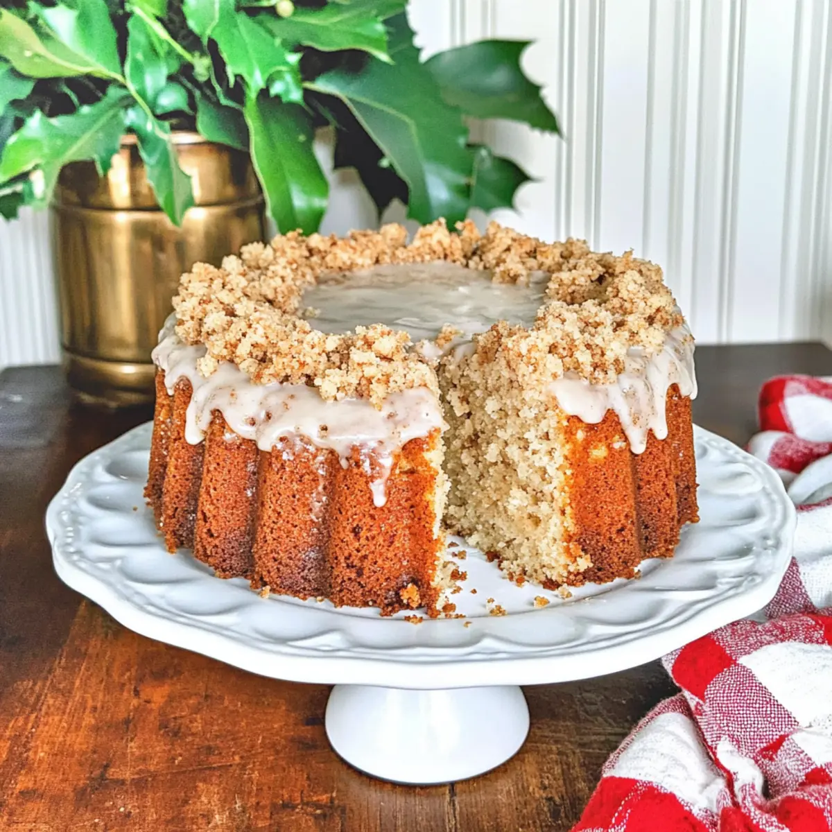 Eggnog Crumb Coffee Cake-With An Eggnog Glaze