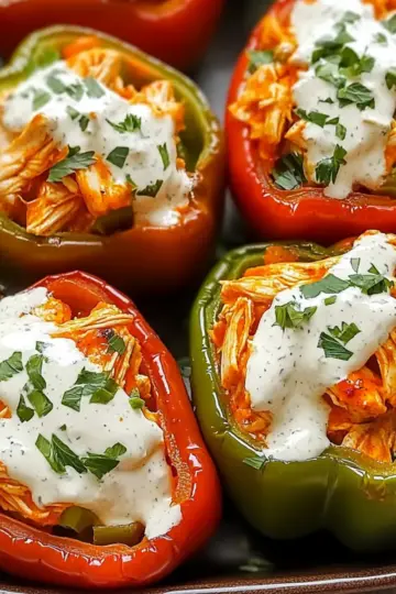 Buffalo Chicken Stuffed Peppers
