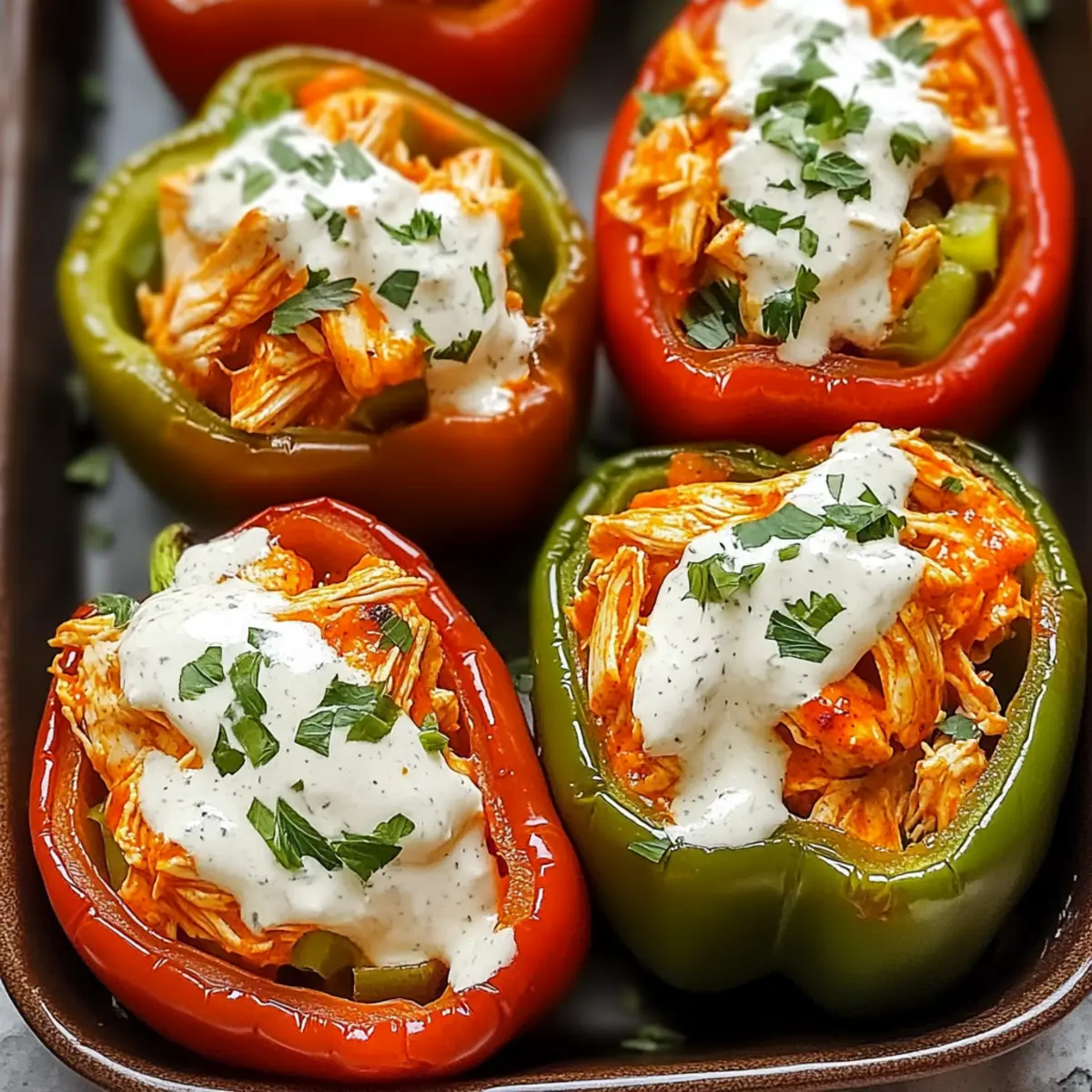 Buffalo Chicken Stuffed Peppers