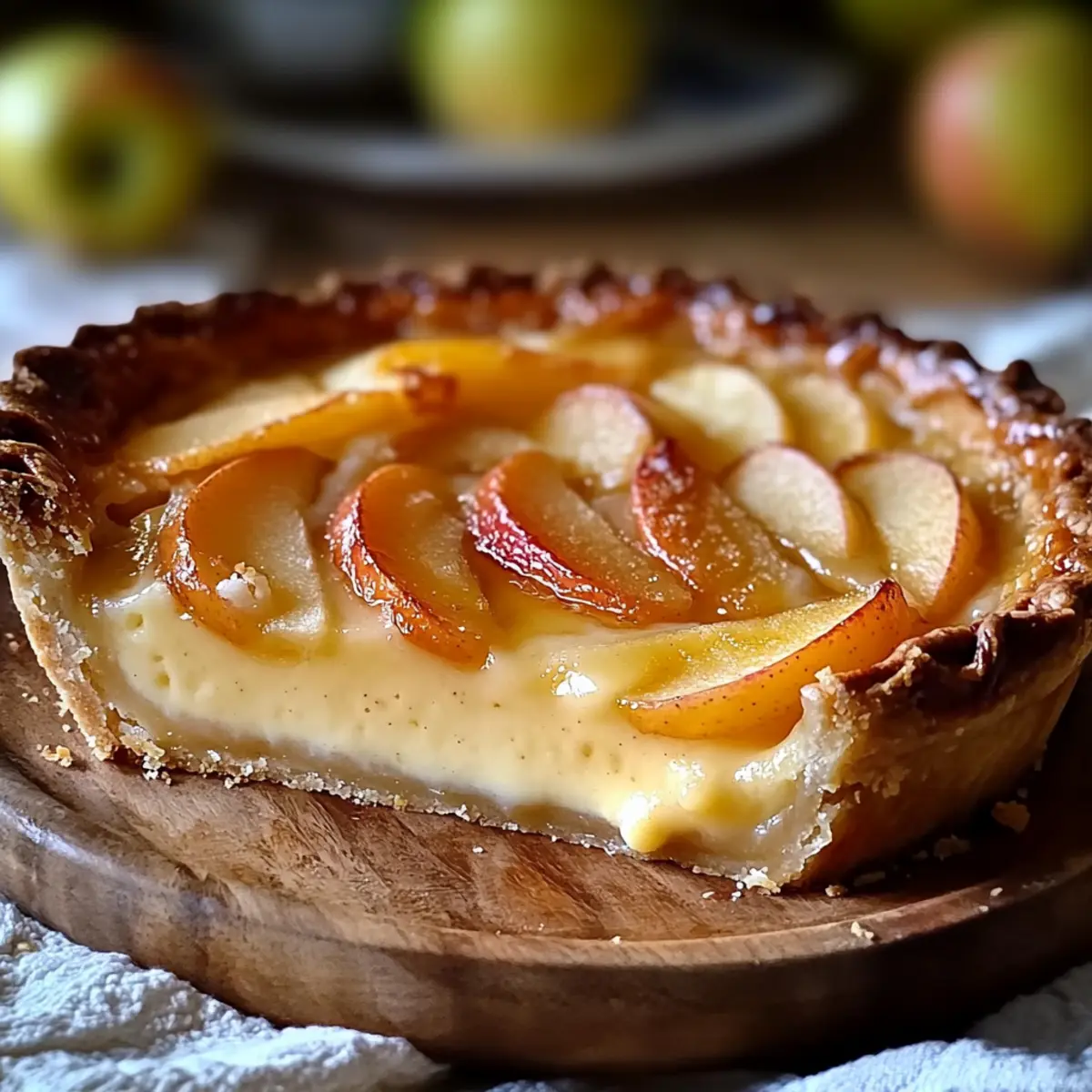Scrumptious French Custard Pie with Apples