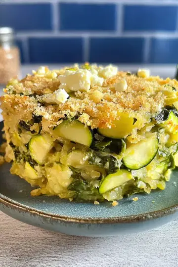 Baked Zucchini, Spinach, and Feta Casserole