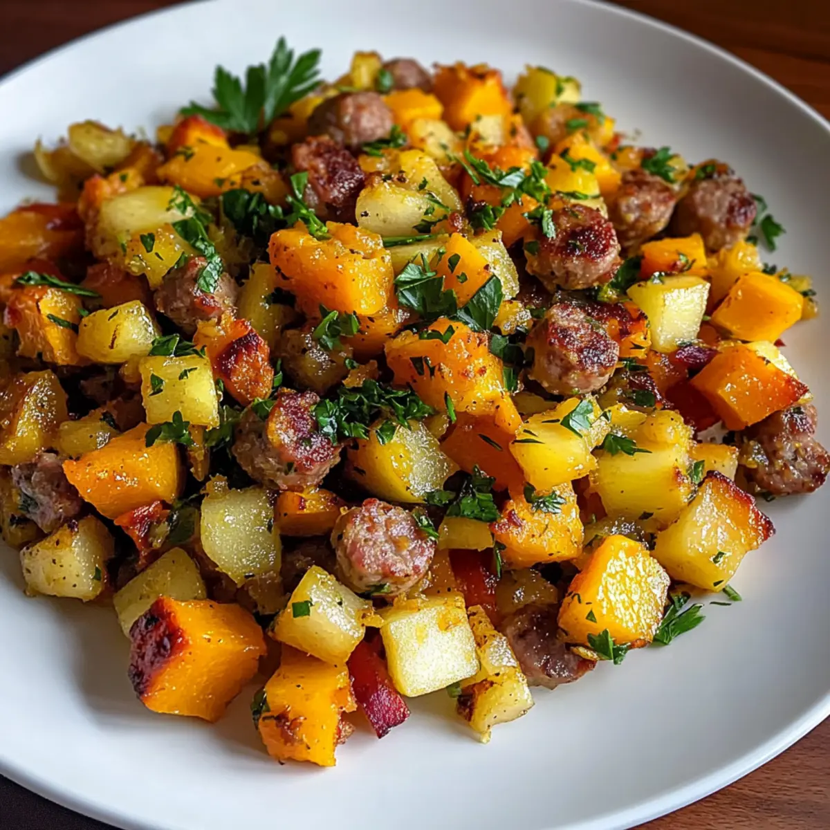 Butternut Squash and Apple Hash with Sausage