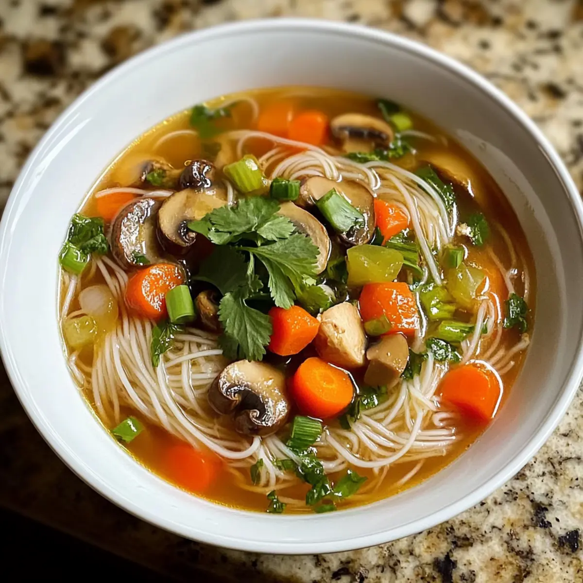 Healing Ginger Garlic Broth with Rice Noodle