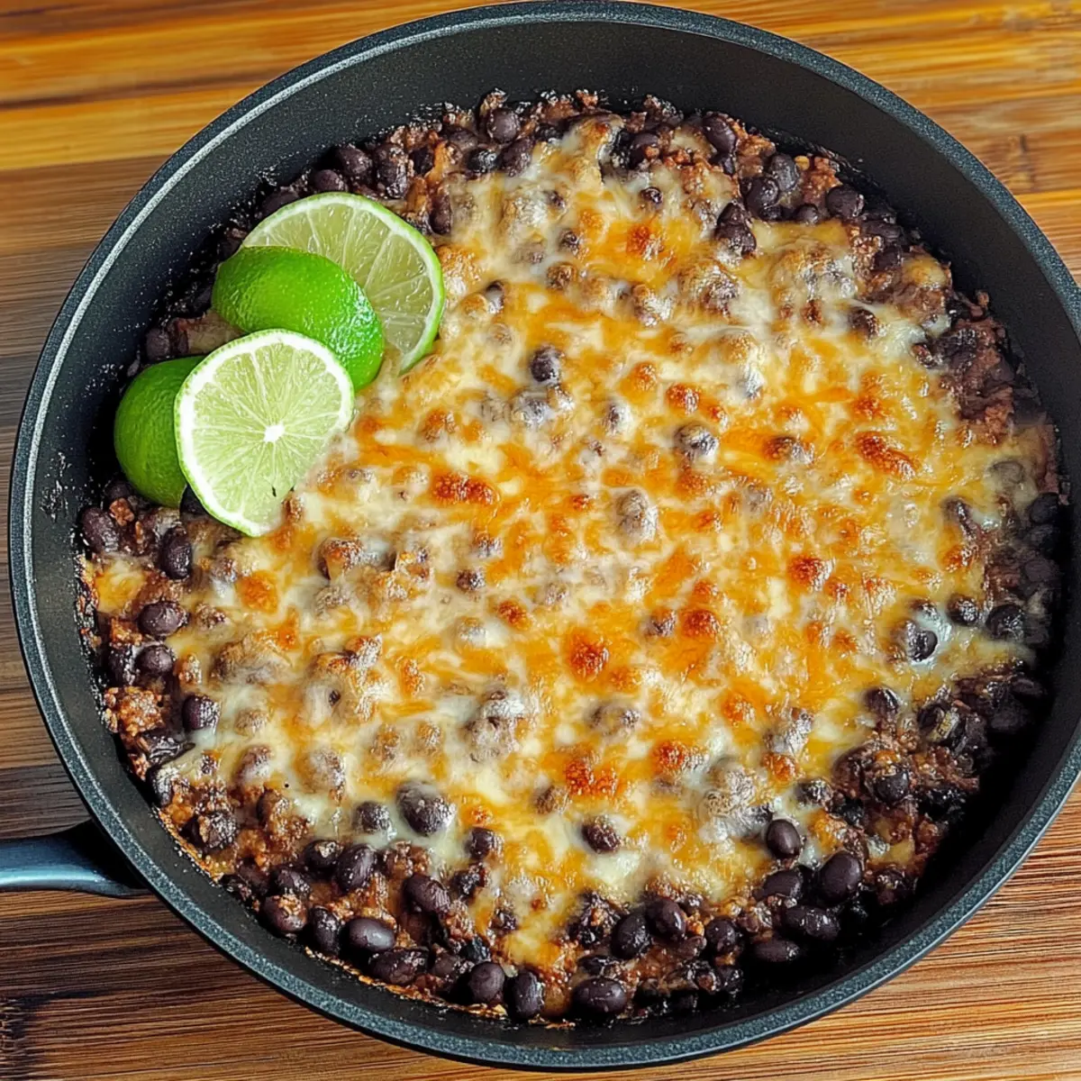 Cheesy Spicy Black Bean Skillet