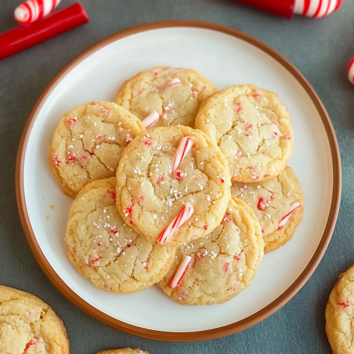 Chewy Peppermint Sugar Cookies