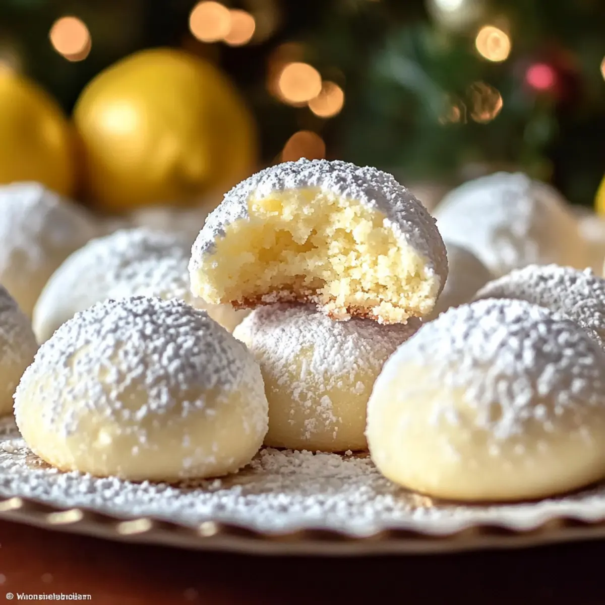 Lemon Cream Snowball Cookies
