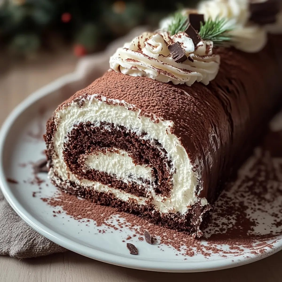 Christmas Yule Log Sheet Cake