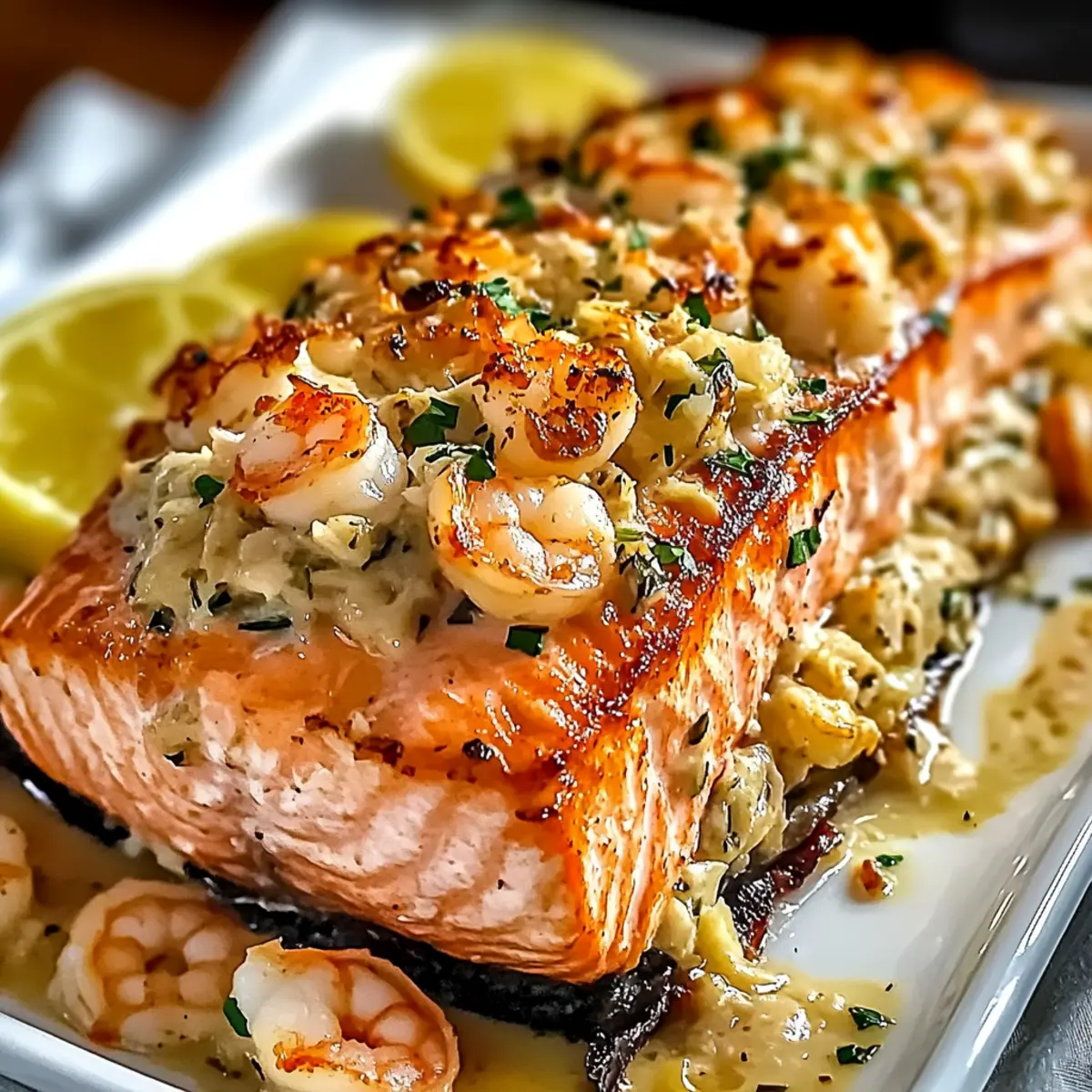 Crab and Shrimp Stuffed Salmon