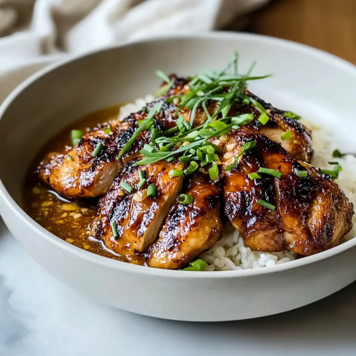 Soy Chicken with Garlic Ginger Broth