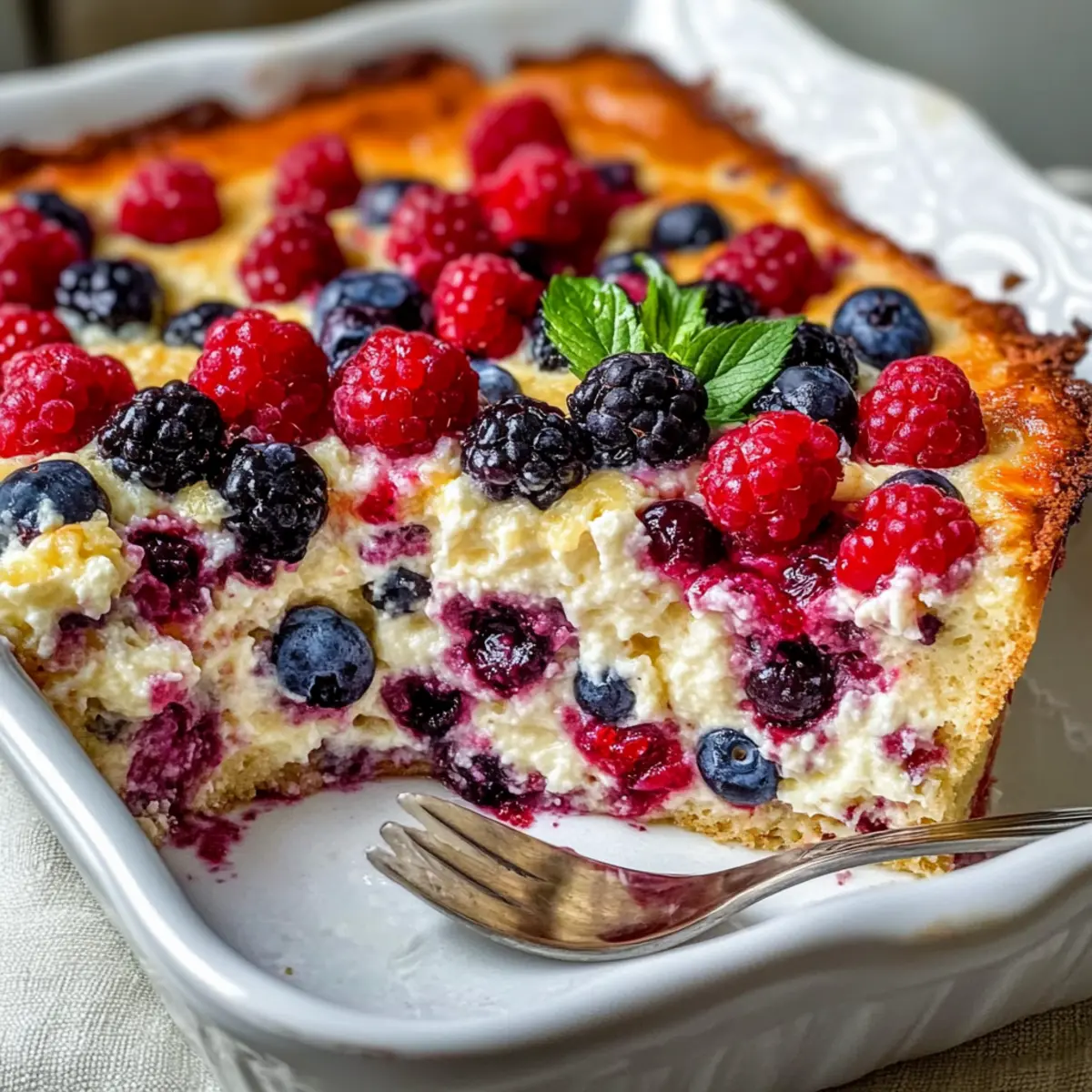 High Protein Triple Berry Bake
