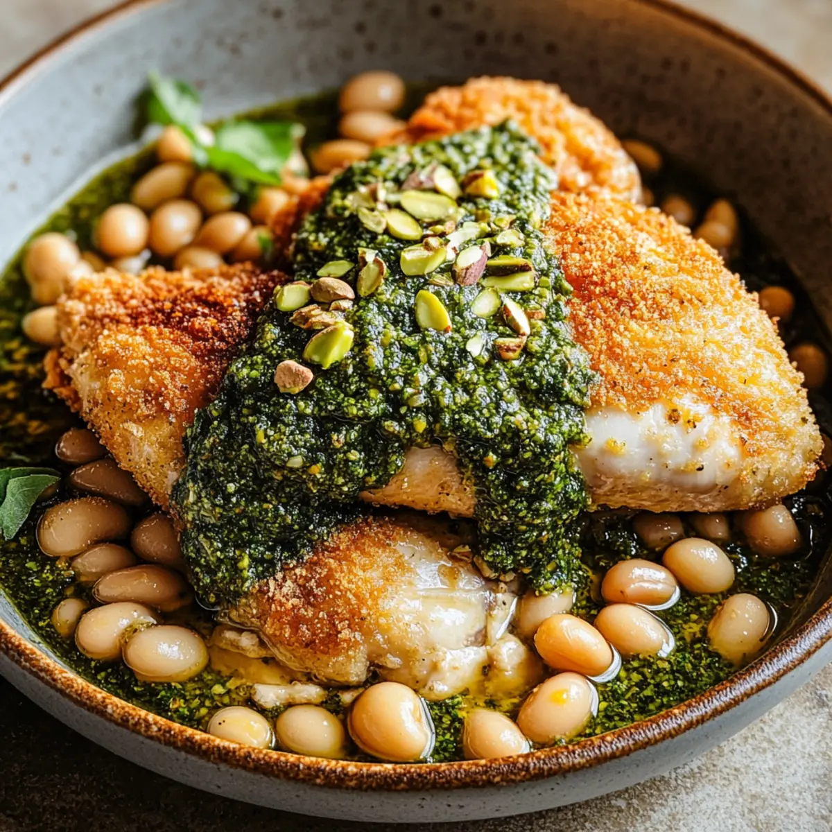 Crispy Chicken with Cannellini Beans
