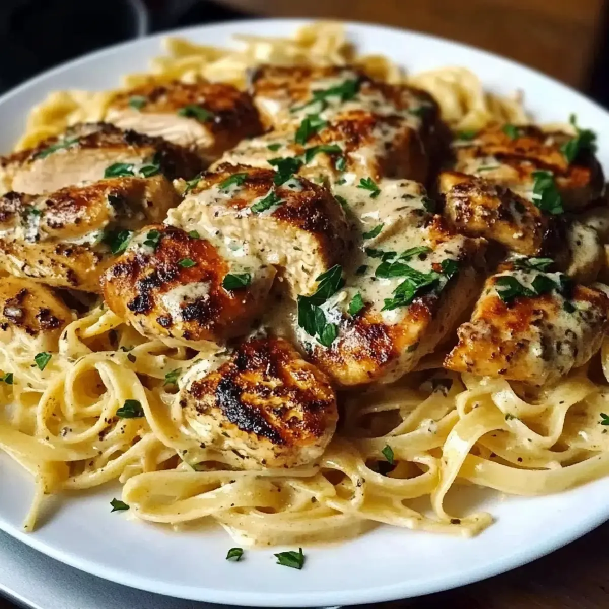 Cajun Chicken and Garlic Parmesan Linguine