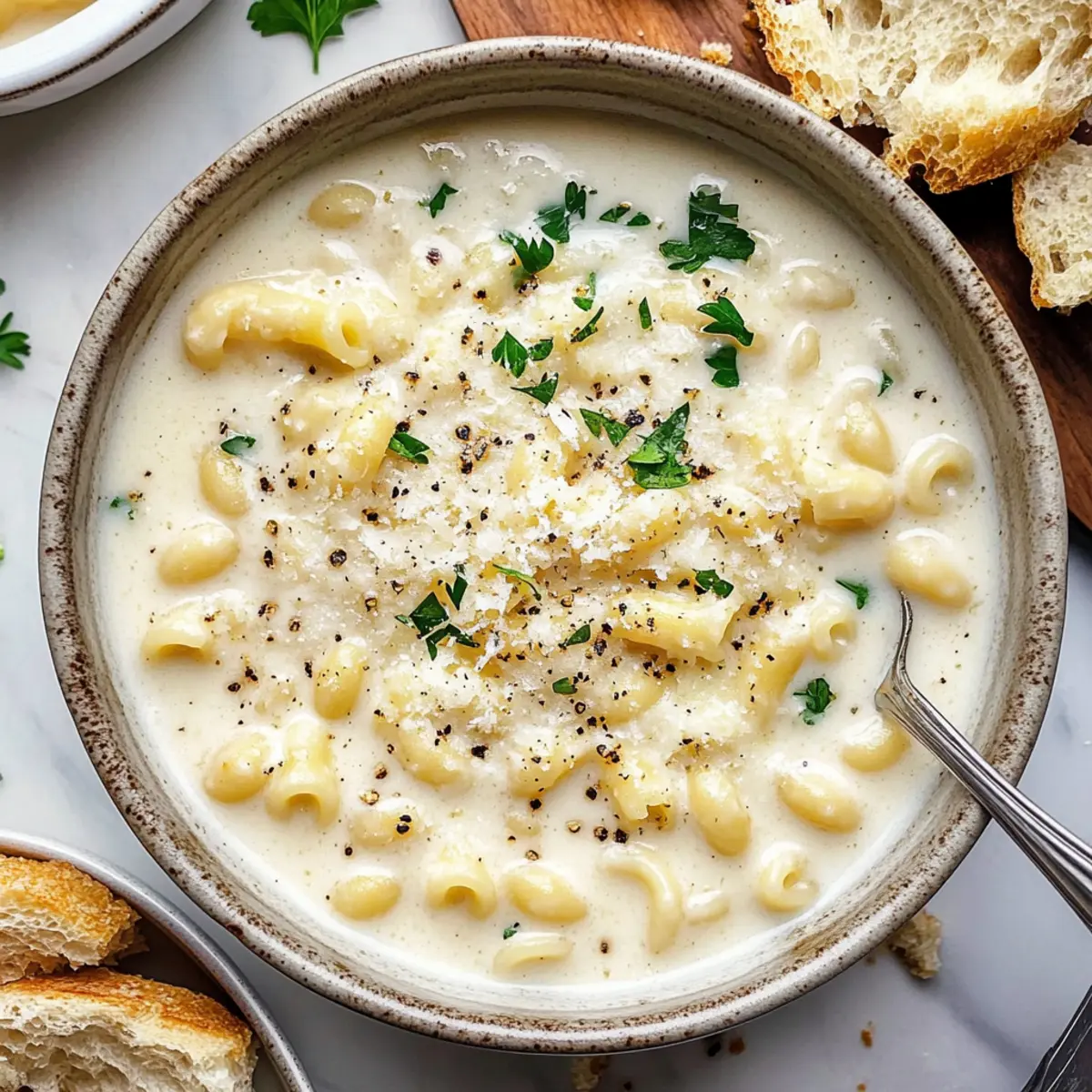 Creamy Garlic Parmesan Soup