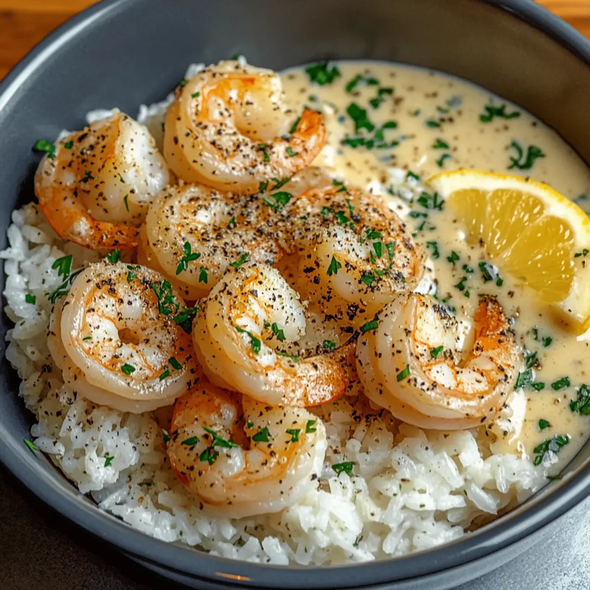 Creamy Garlic Butter Shrimp Bowl