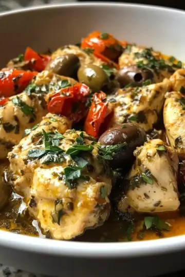 Crockpot Chicken with Olives and Tomatoes