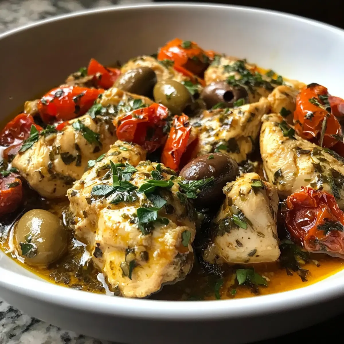 Crockpot Chicken with Olives and Tomatoes