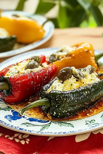 Greek Stuffed Peppers with Cheese & Olives