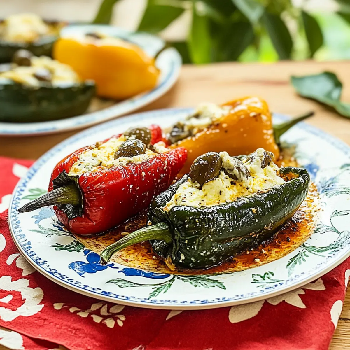 Greek Stuffed Peppers with Cheese & Olives