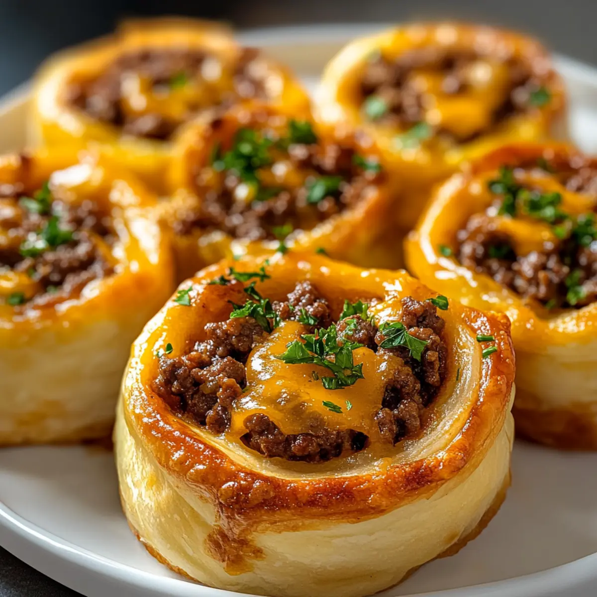 Garlic Butter Cheeseburger Rollups