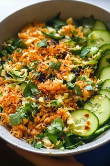 Rice Salad with Cucumbers and Herbs