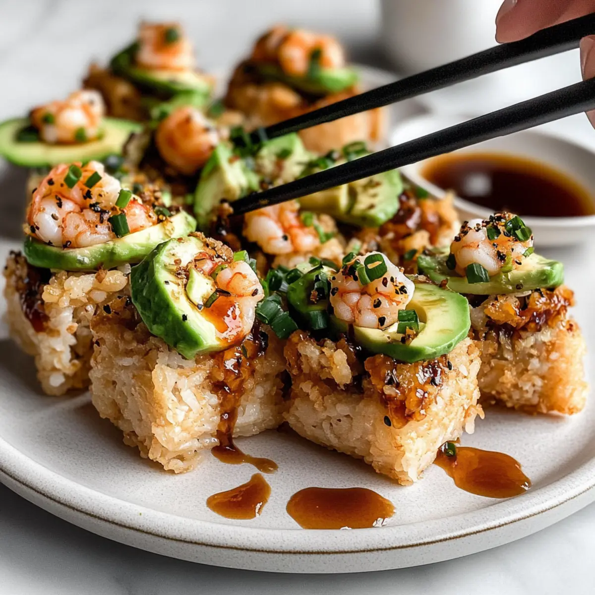 Crispy Rice with Spicy Shrimp Salad