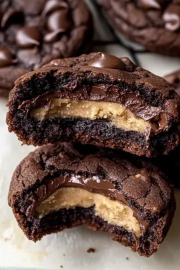 Chocolate Peanut Butter Filled Cookies