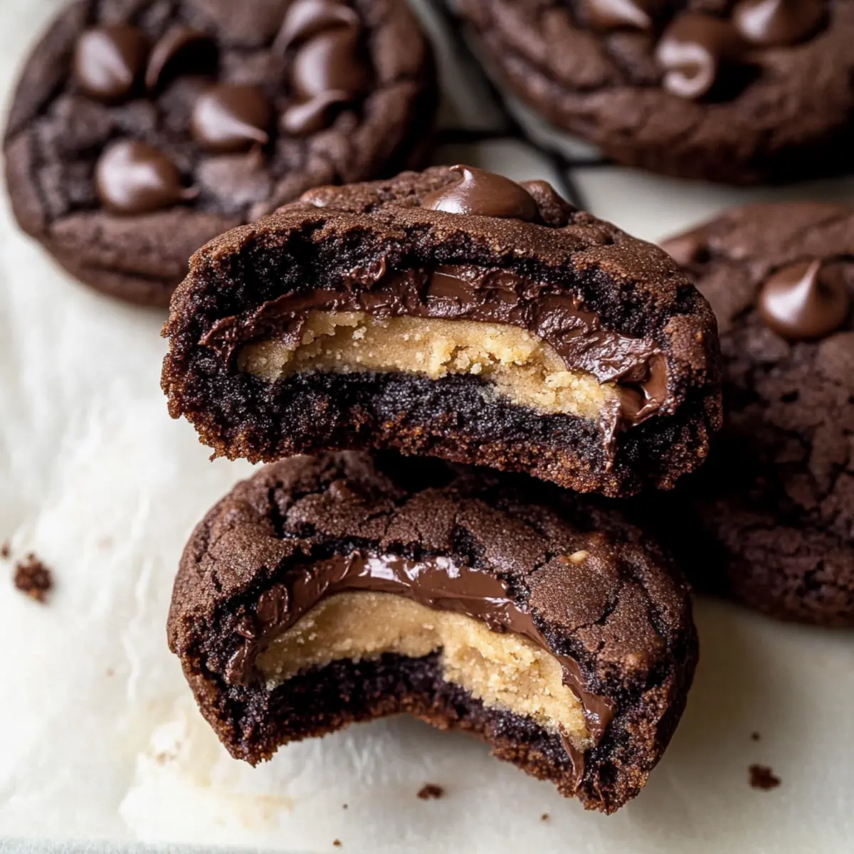 Chocolate Peanut Butter Filled Cookies