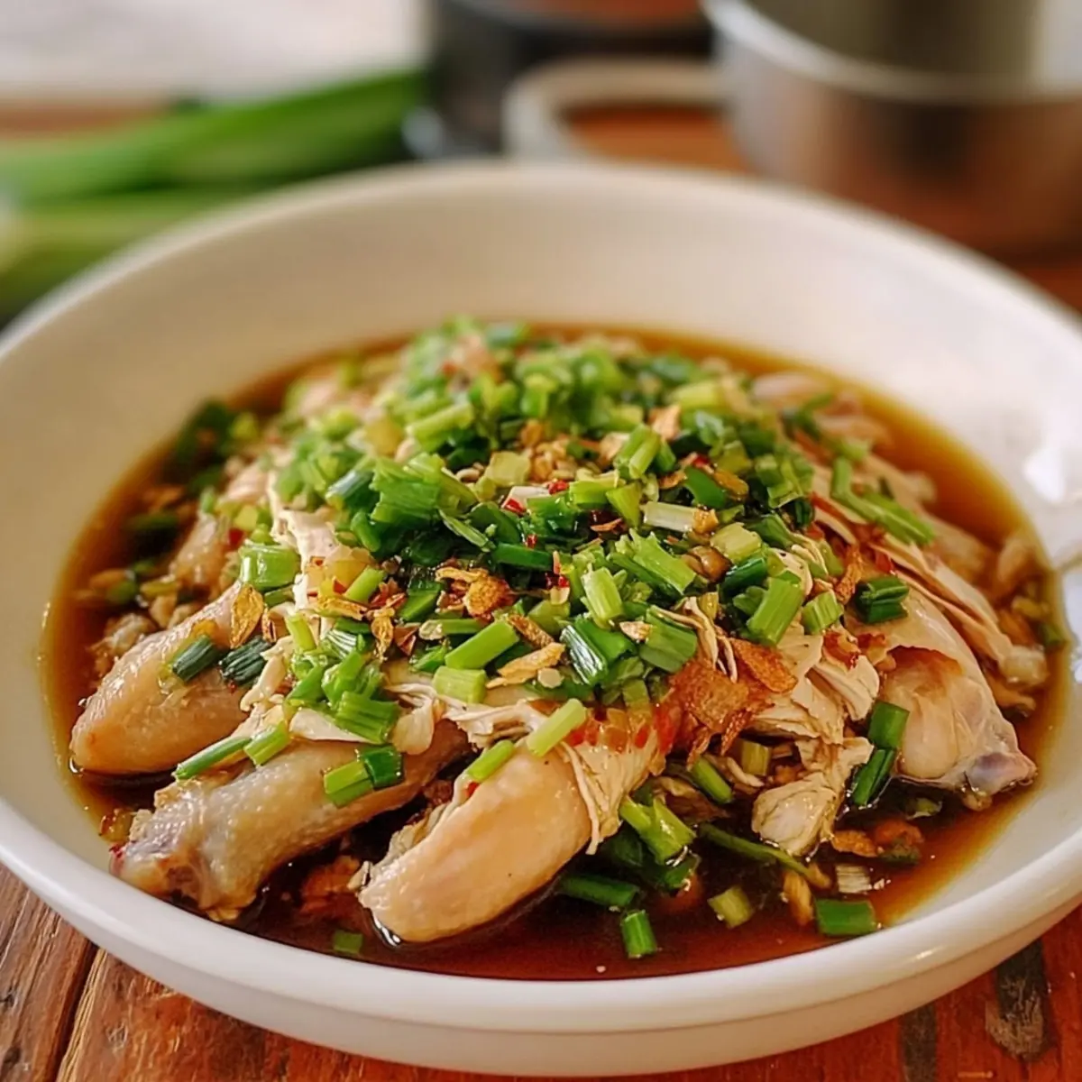 Poached Chicken with Ginger Scallion Sauce