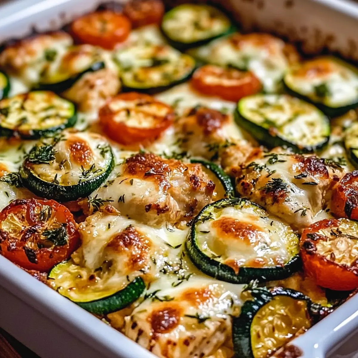 Mediterranean Chicken Zucchini Bake