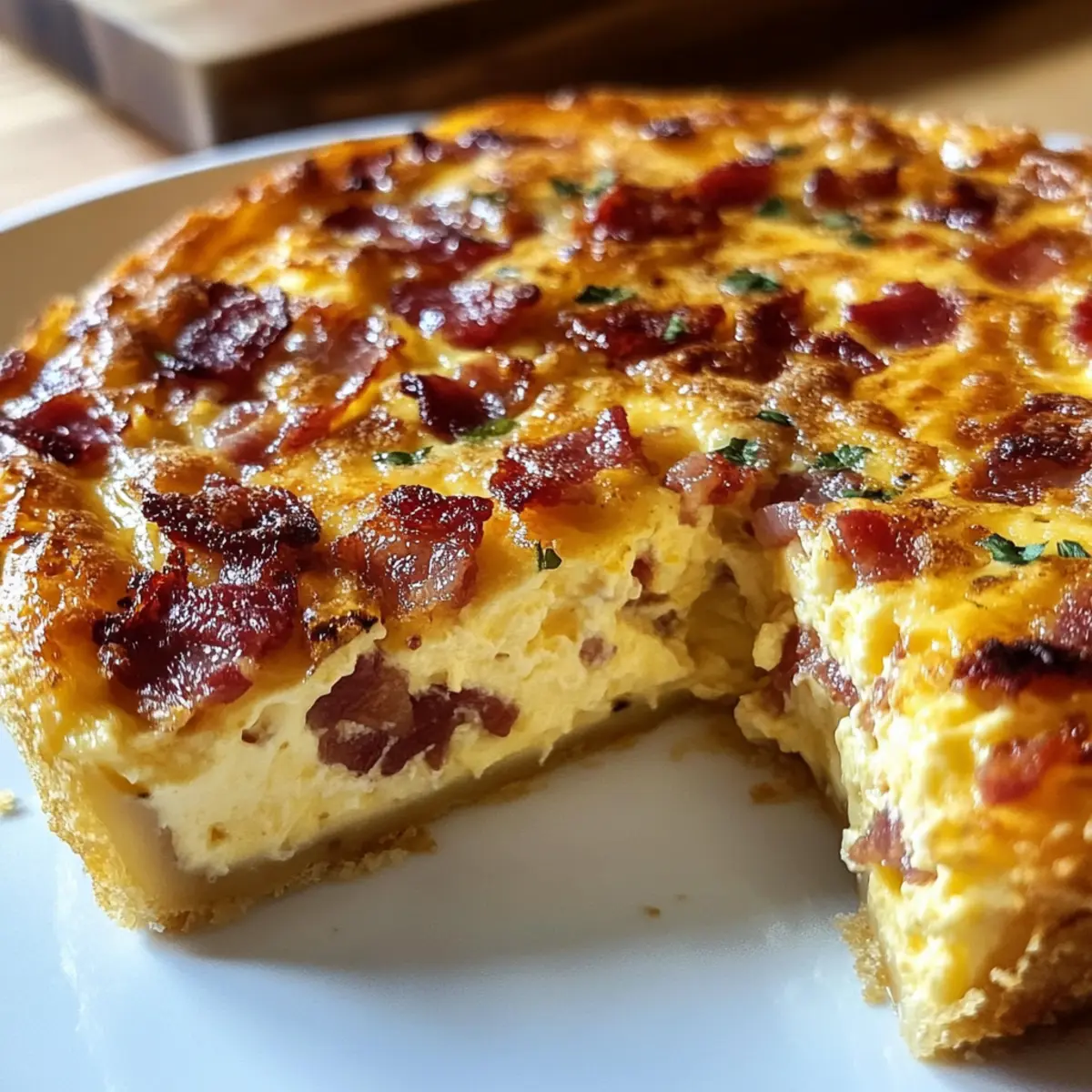 Crustless Bacon & Cheese Quiche