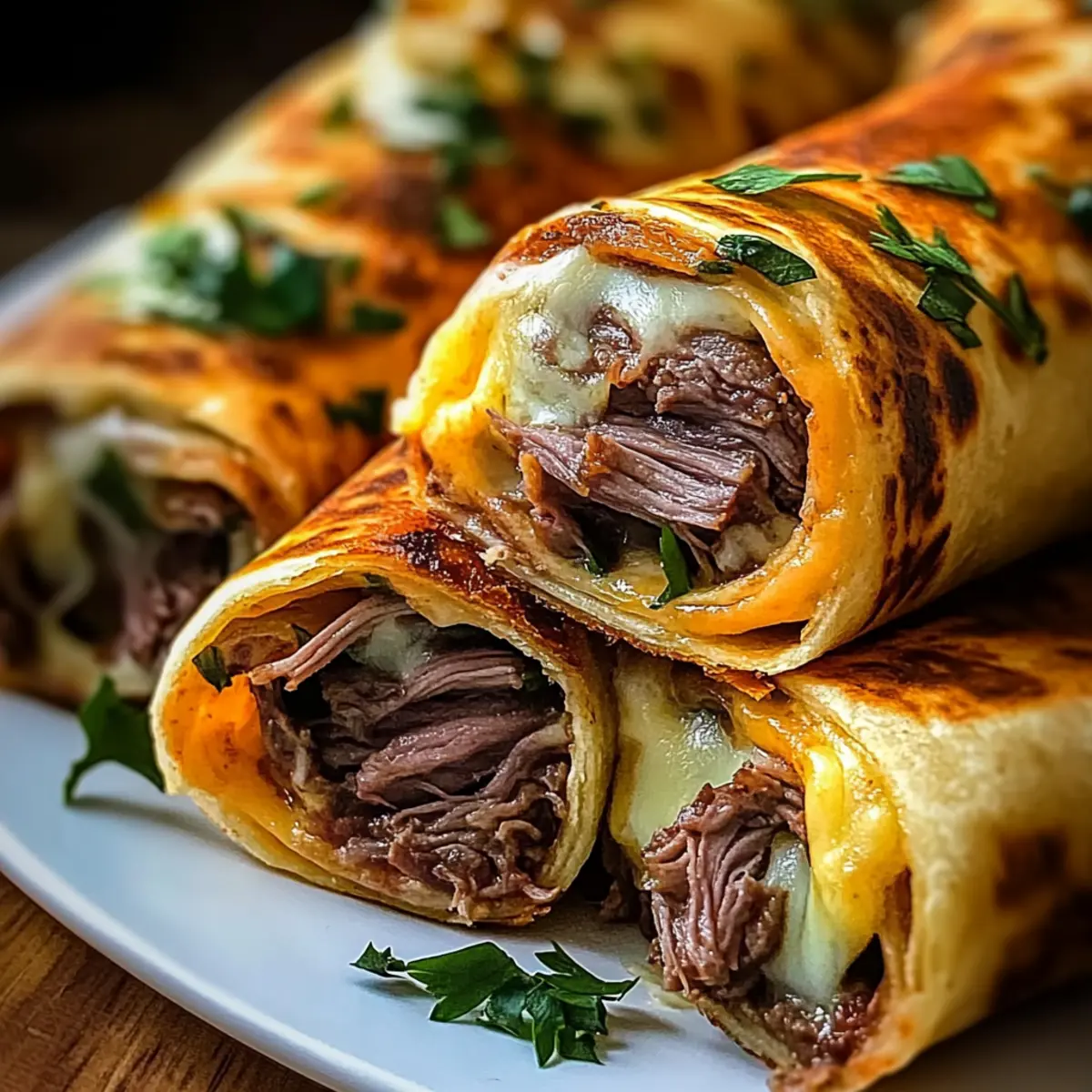 French Dip Tortilla Roll Ups
