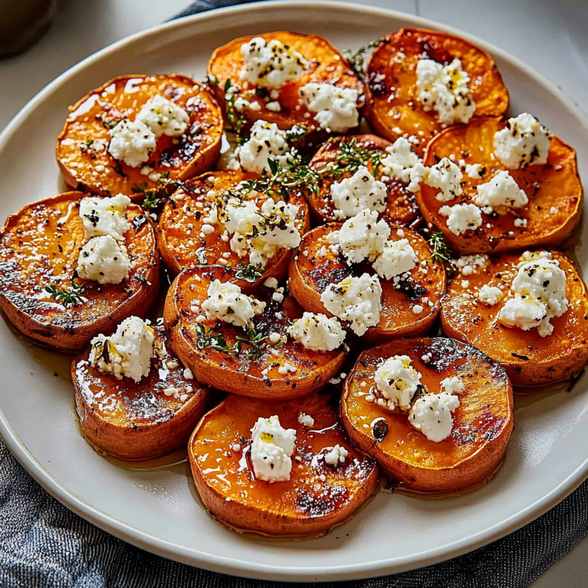 Honey Feta Sweet Potato Rounds