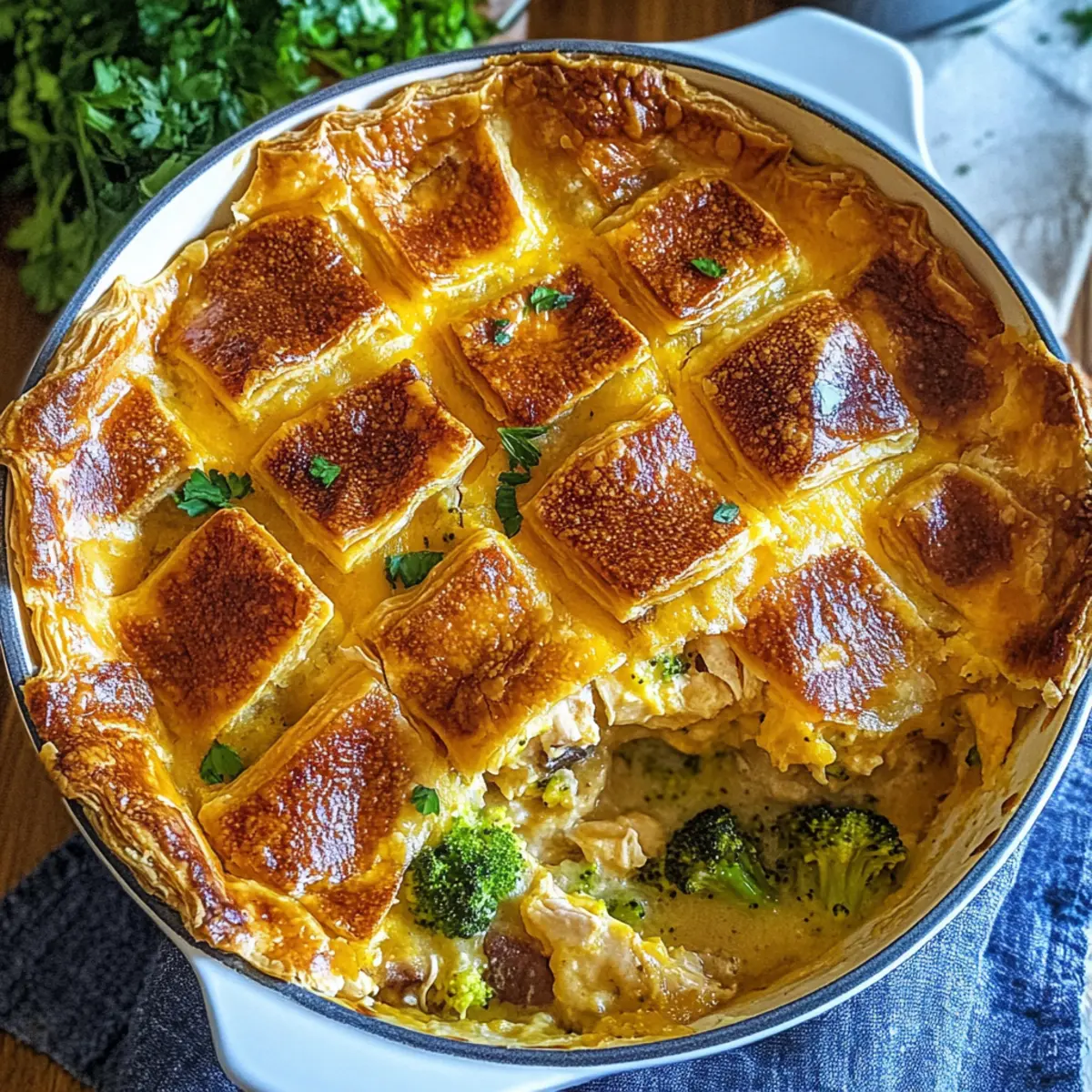 Broccoli Cheddar Chicken Pot Pie
