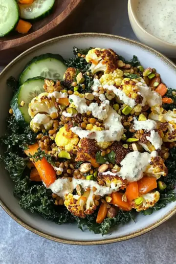 Roasted Cauliflower Lentil Salad