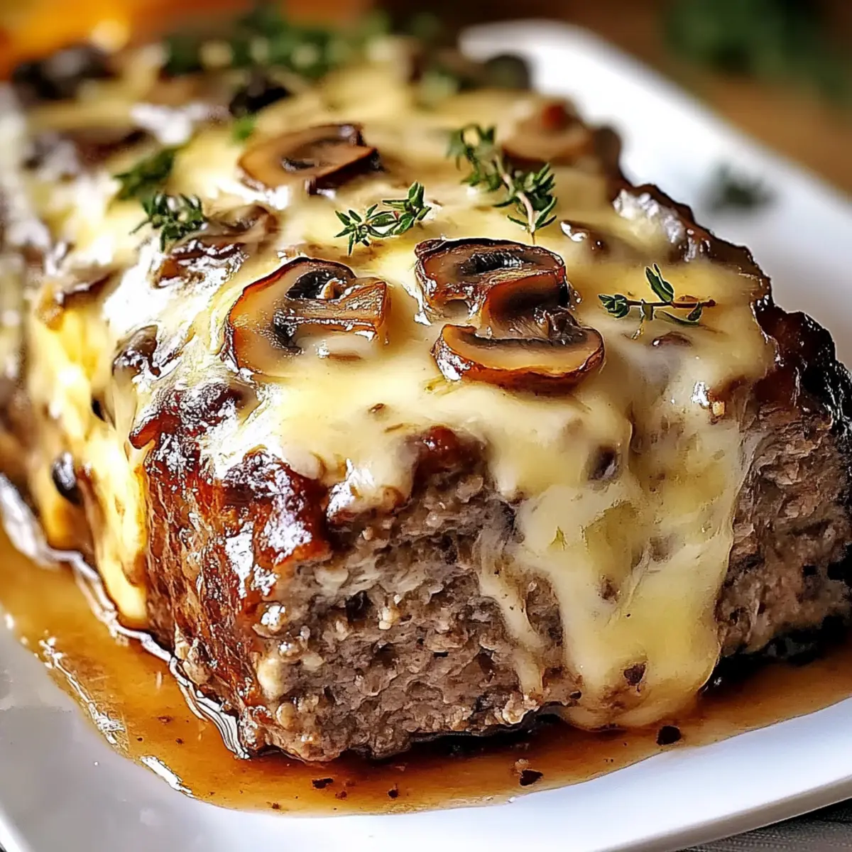 Mushroom Swiss Cheese Meatloaf