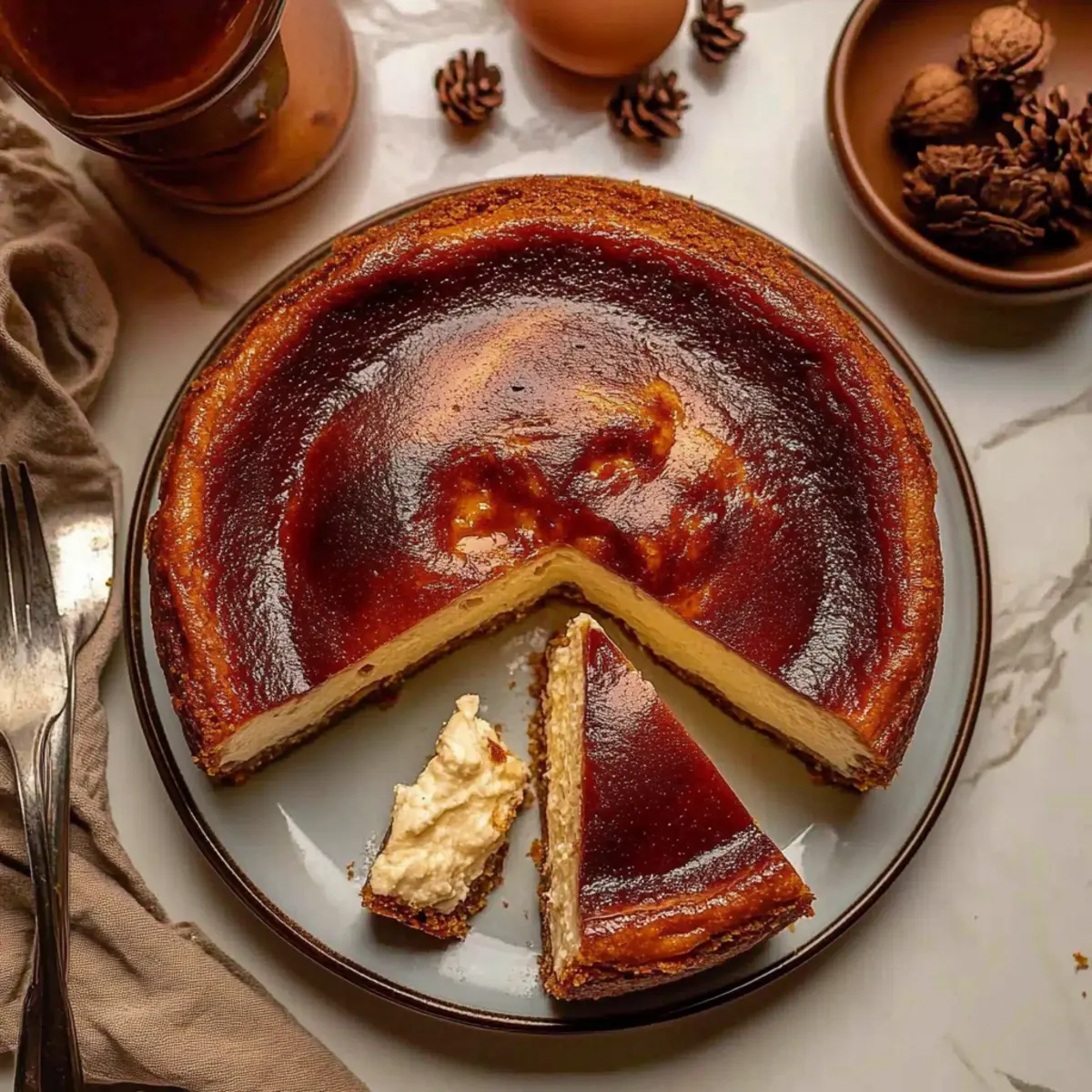 Eggnog Basque Cheesecake