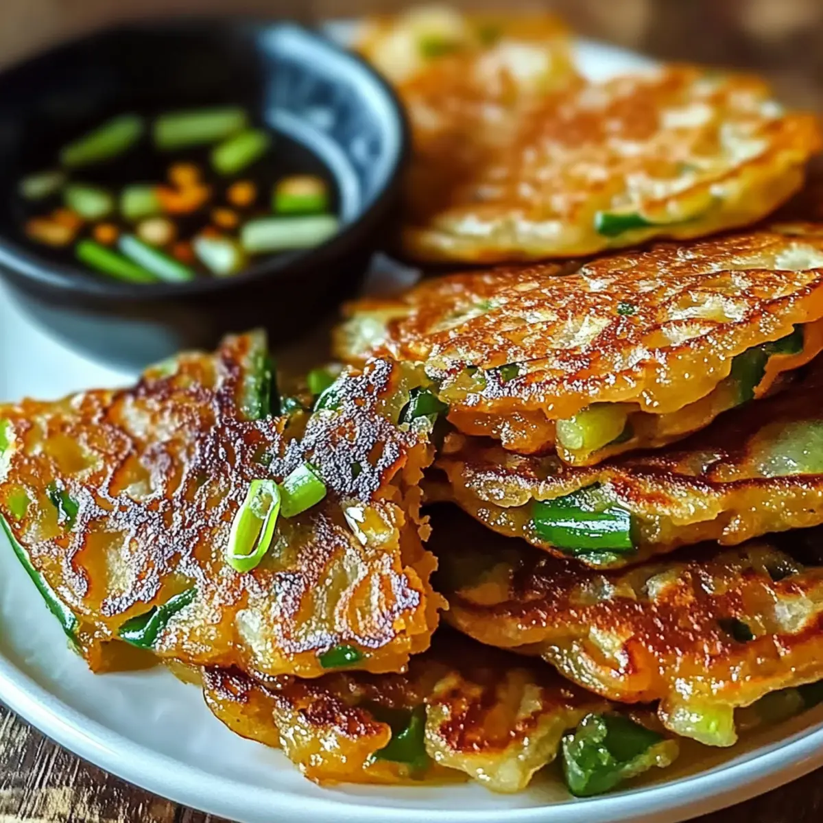 Vegetable Pancakes with Asian Dipping Sauce
