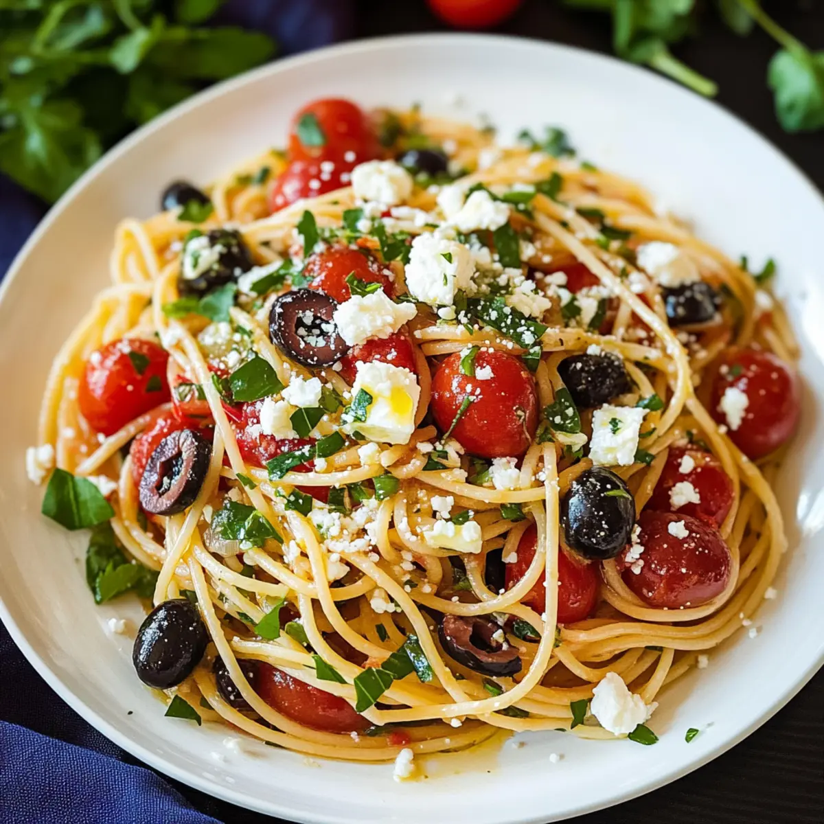 Garlicky Greek Spaghetti Toss