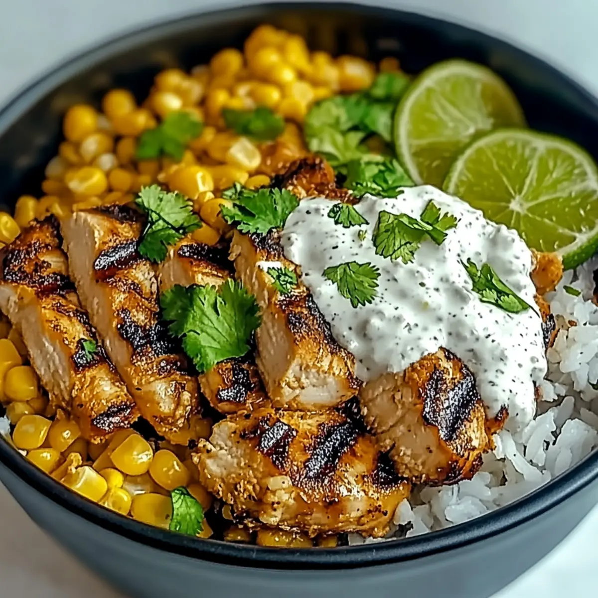 Street Corn Chicken Rice Bowl