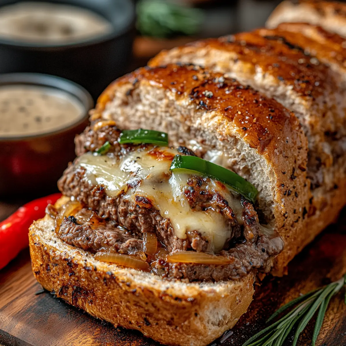 Philly Cheese Steak Meatloaf