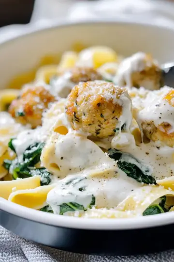 Chicken Meatballs Spinach Pappardelle
