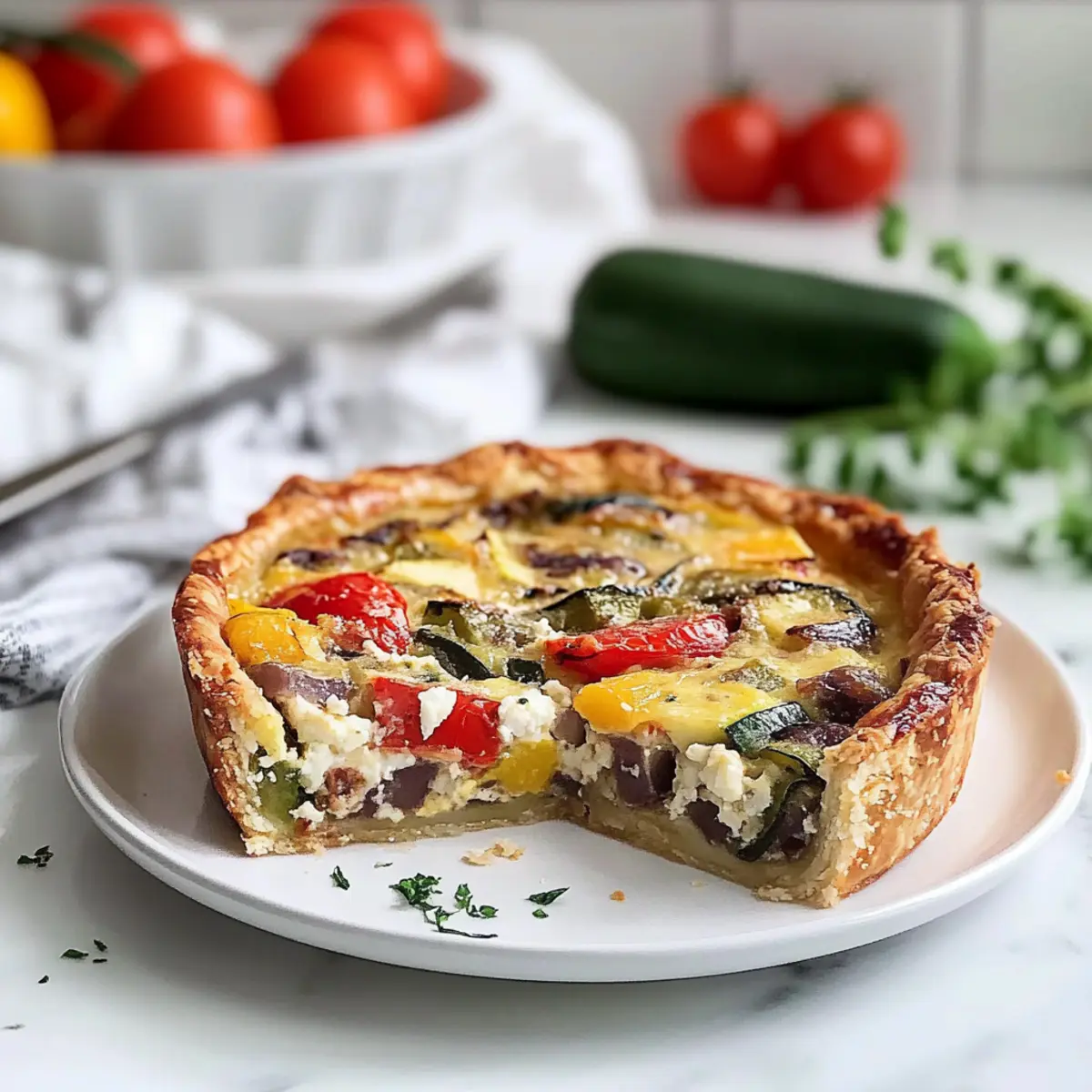 Vegetable Quiche with Feta