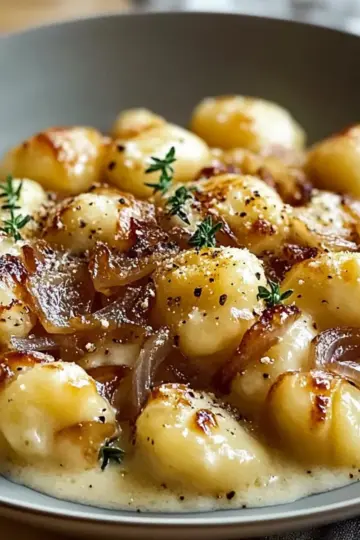 Gnocchi with Caramelized Onions and Gruyere