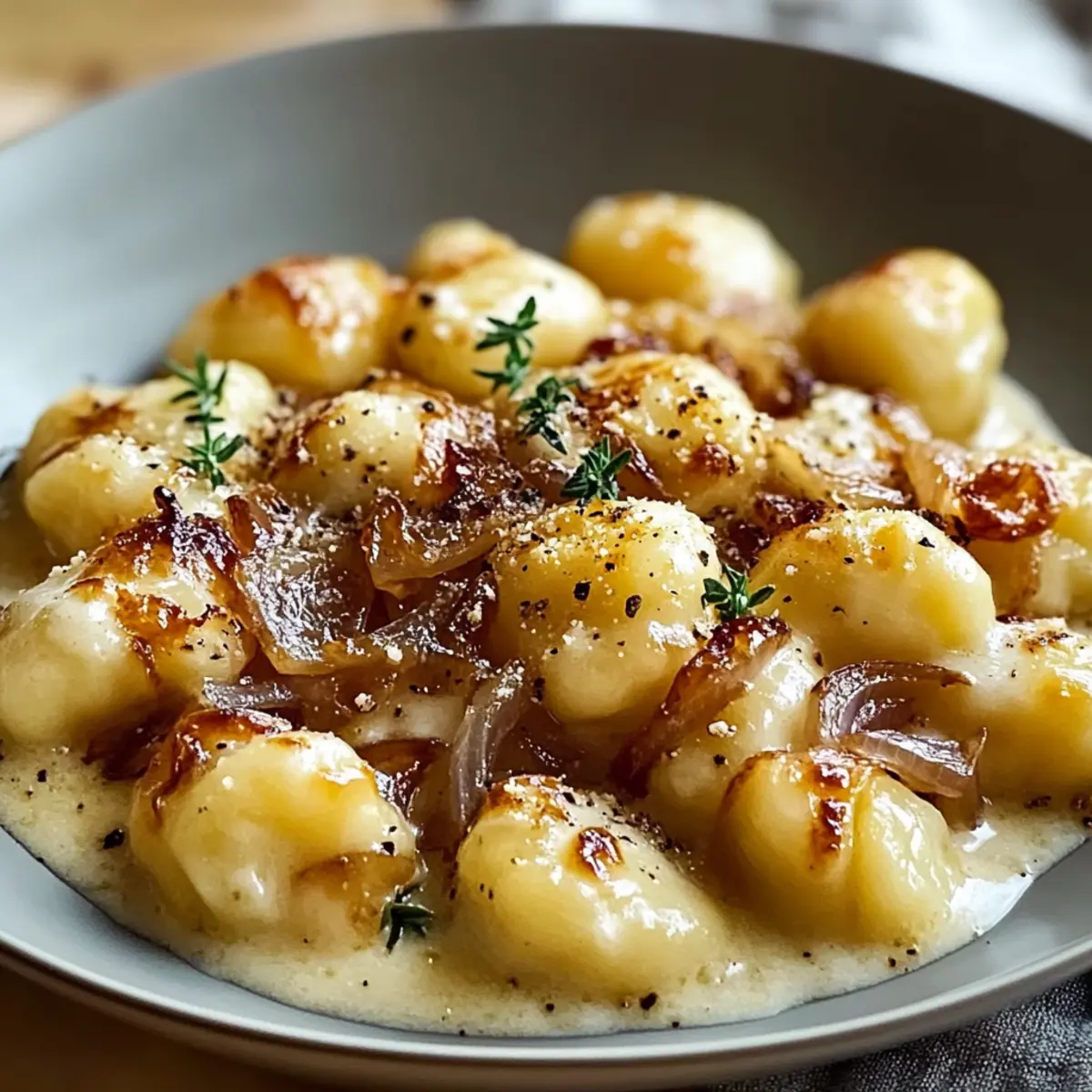 Gnocchi with Caramelized Onions and Gruyere