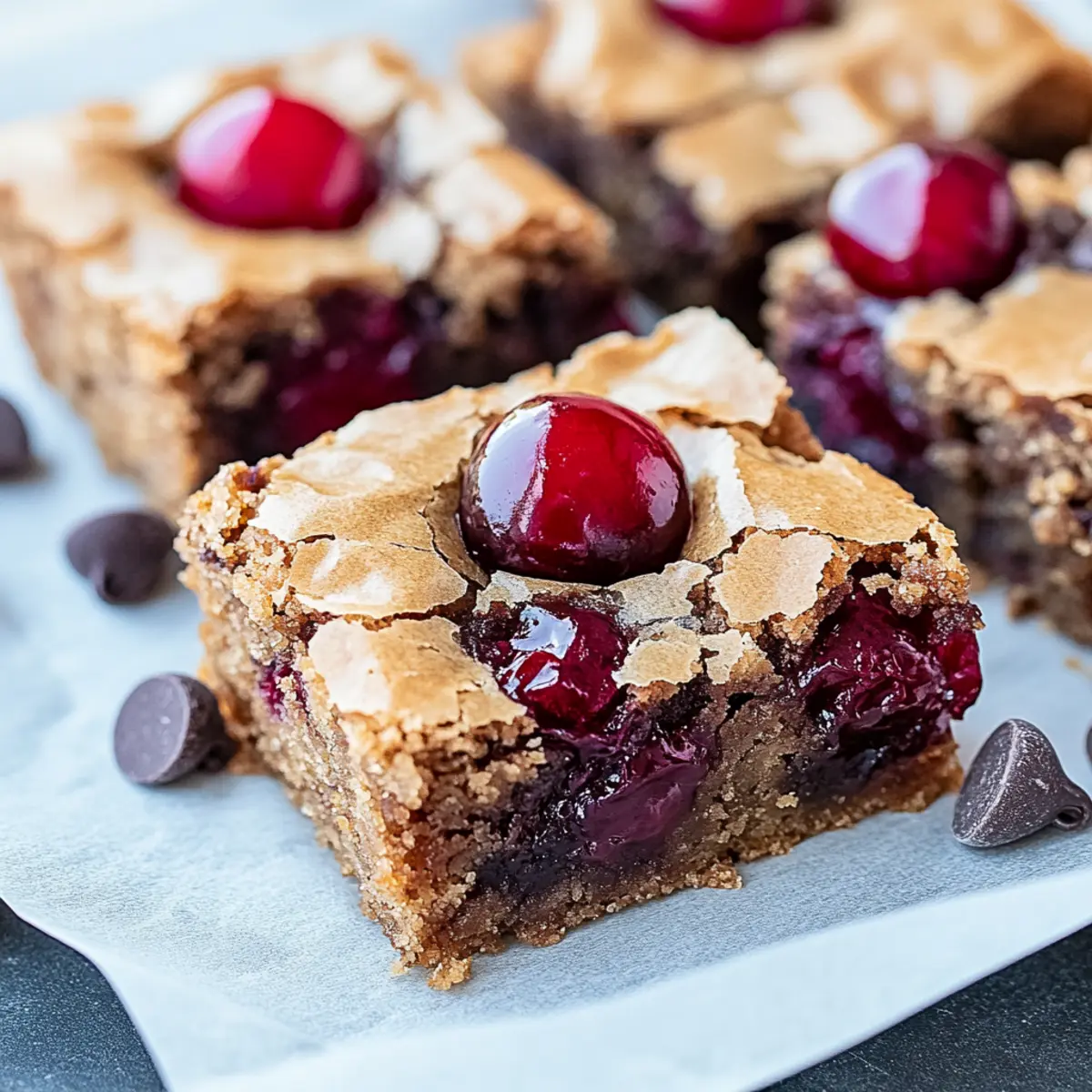 Chocolate Chip and Cherry Blondies