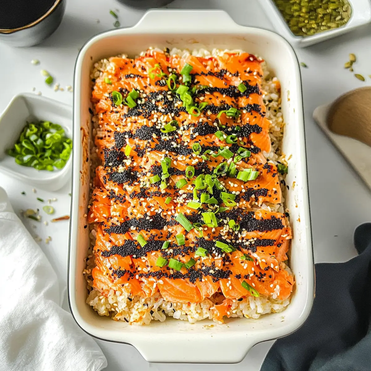 Salmon Sushi Bake