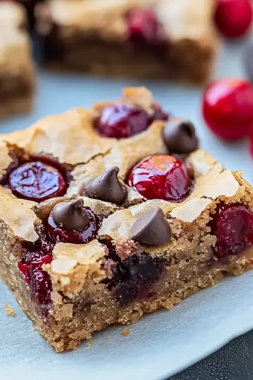 Chocolate Chip and Cherry Blondies