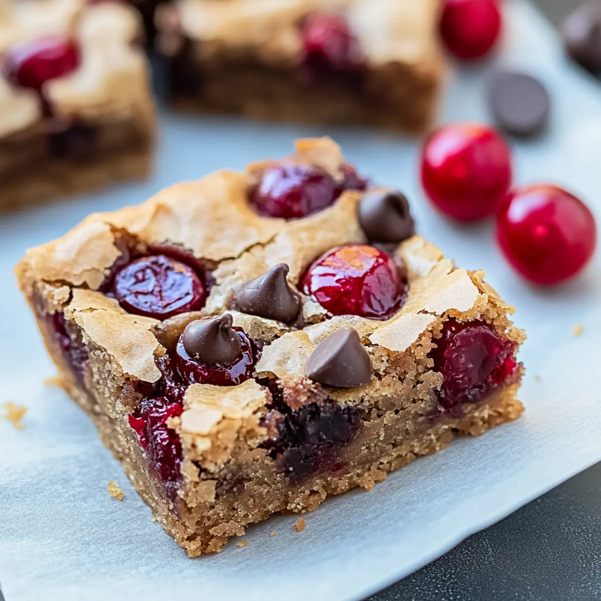 Chocolate Chip and Cherry Blondies