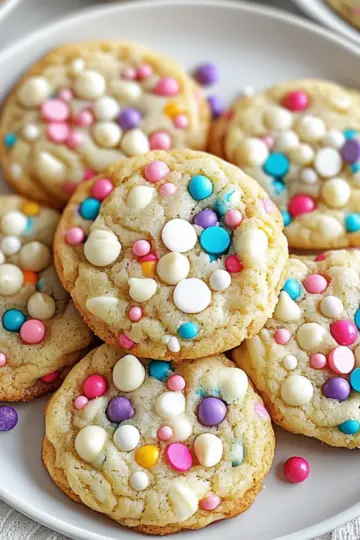 White Chocolate Confetti Cookies